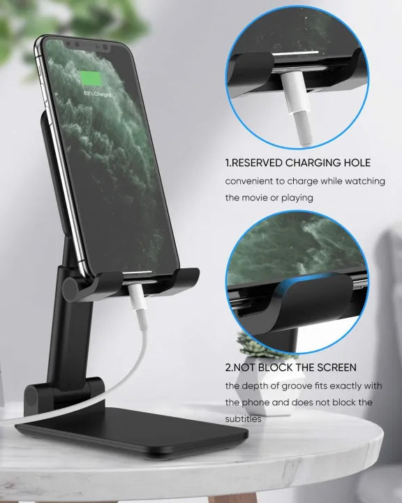 Adjustable Foldable Phone & Tablet Stand – Height & Angle Control