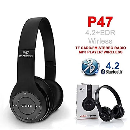 P47 Wireless Bluetooth Headphones – Clear Sound, Comfortable Fit